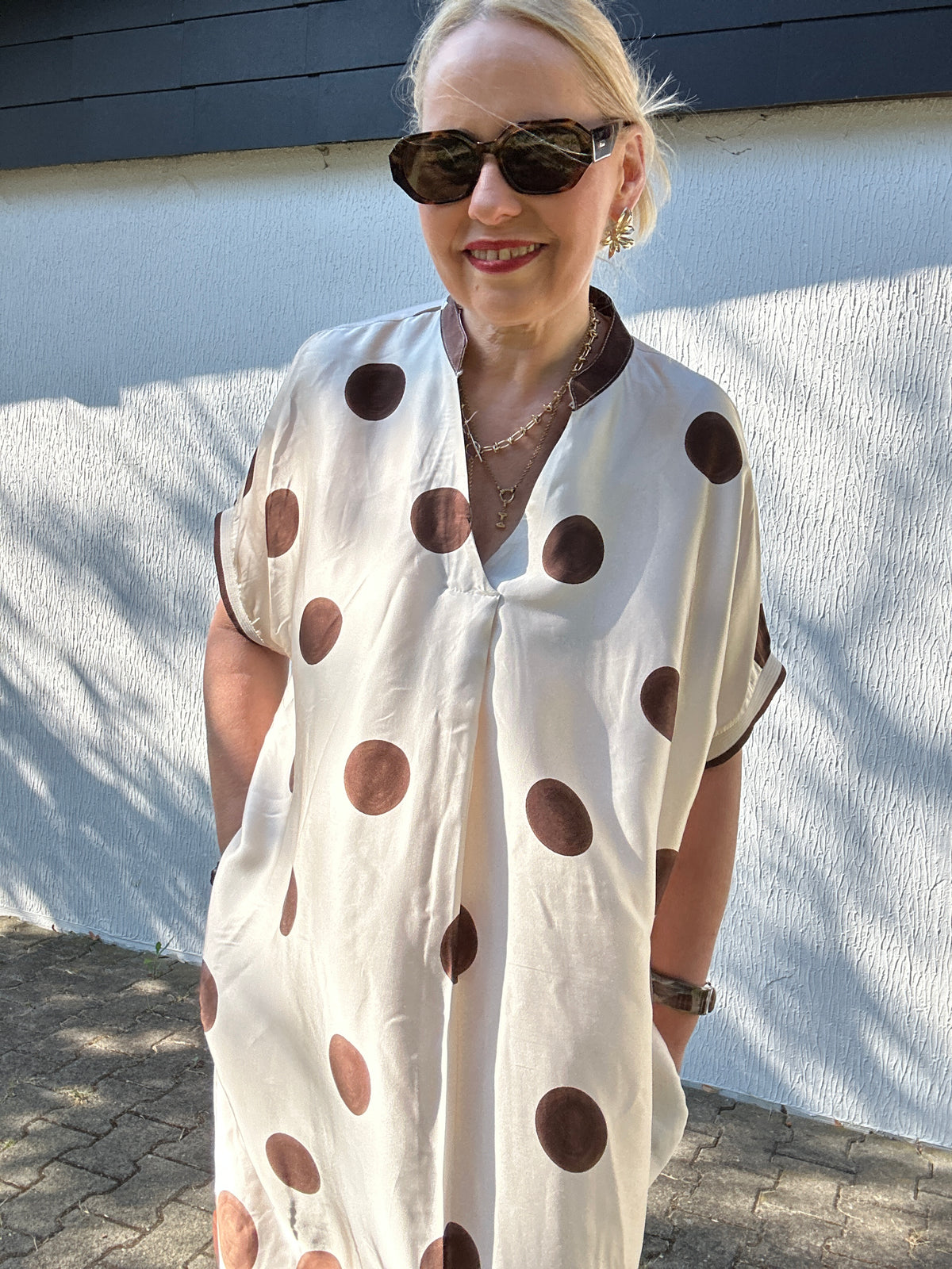 Viskosekleid Polka Dots in zwei Farben