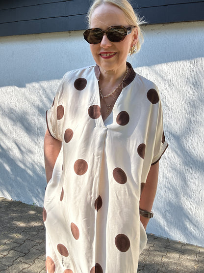 Viskosekleid Polka Dots in zwei Farben