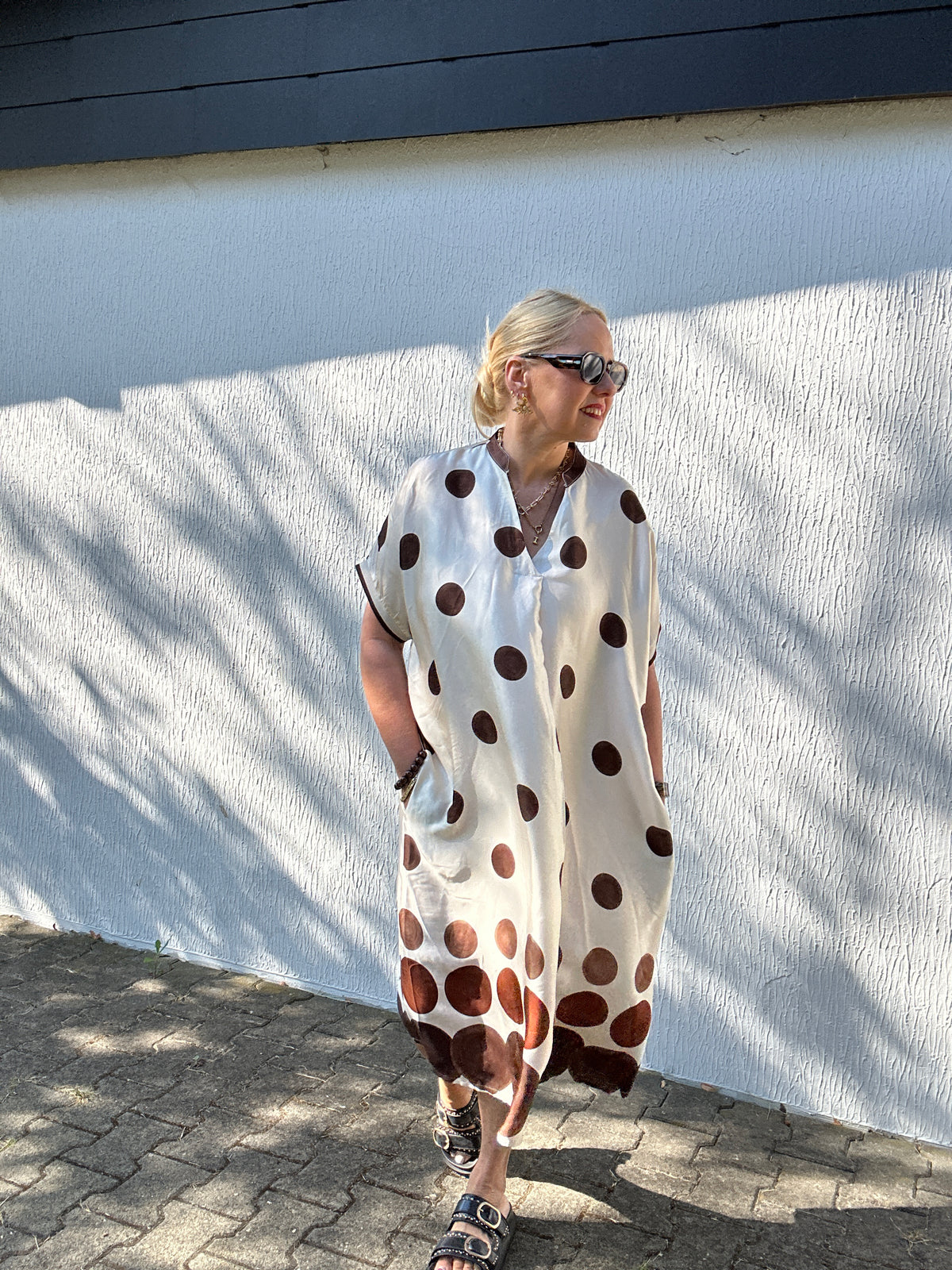 Viskosekleid Polka Dots in zwei Farben