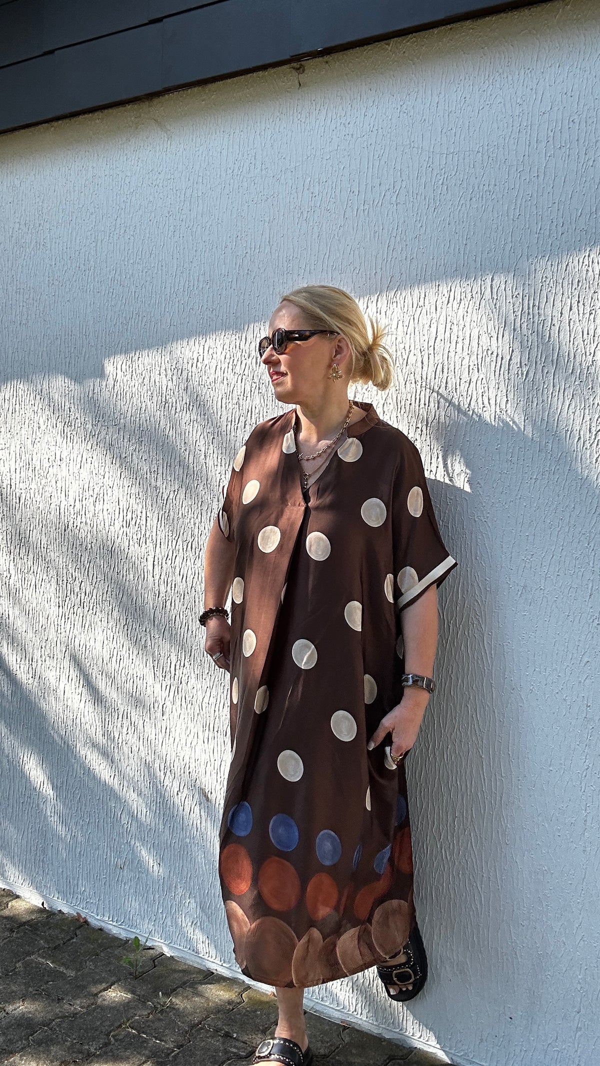Viskosekleid Polka Dots in zwei Farben