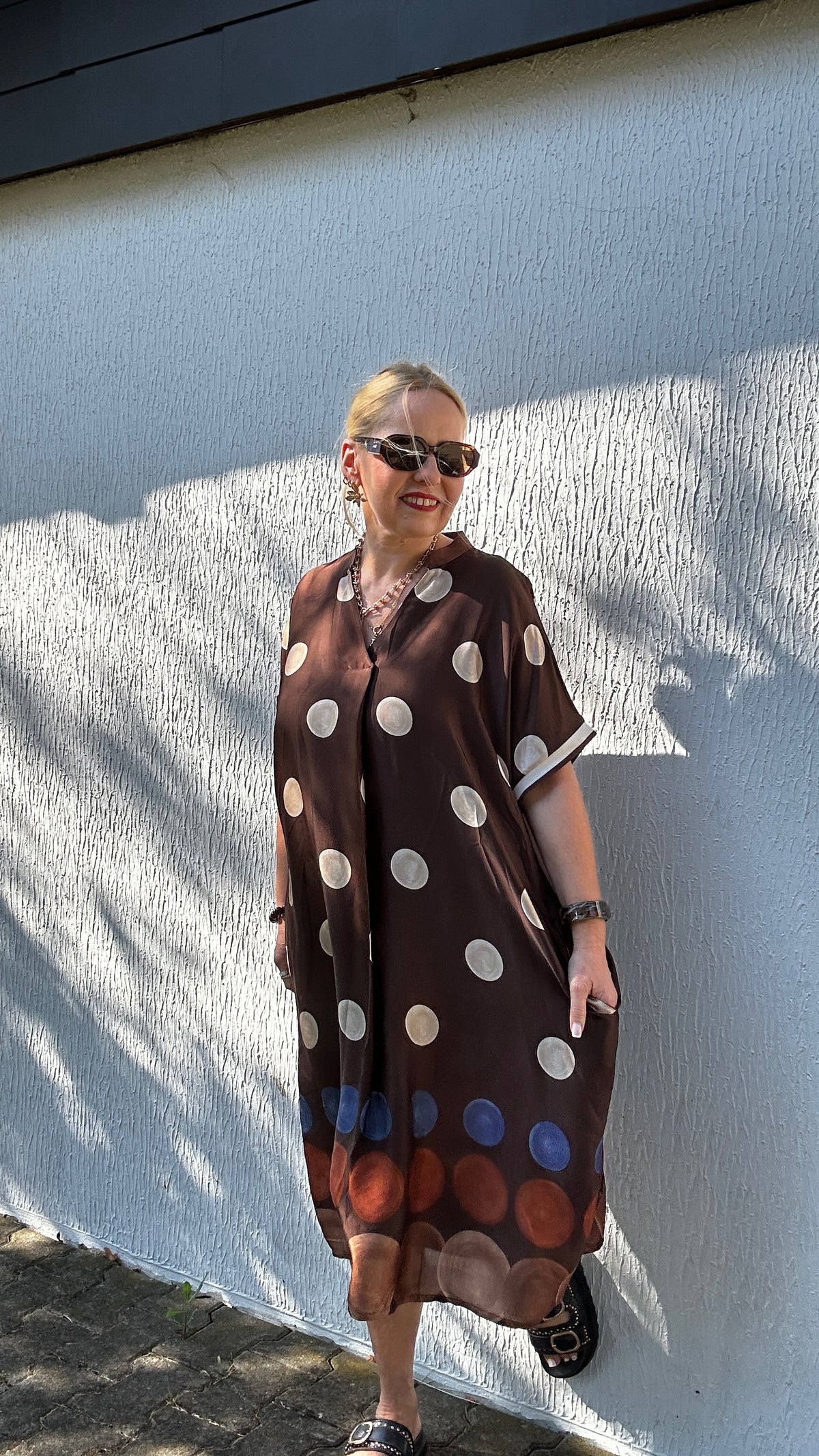 Viskosekleid Polka Dots in zwei Farben
