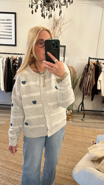Softcardigan mit Herzen