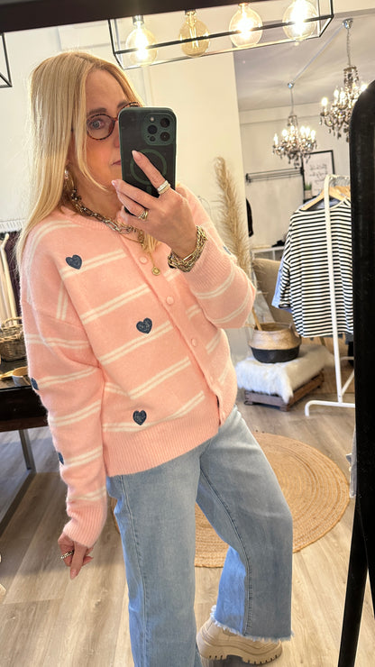 Softcardigan mit Herzen