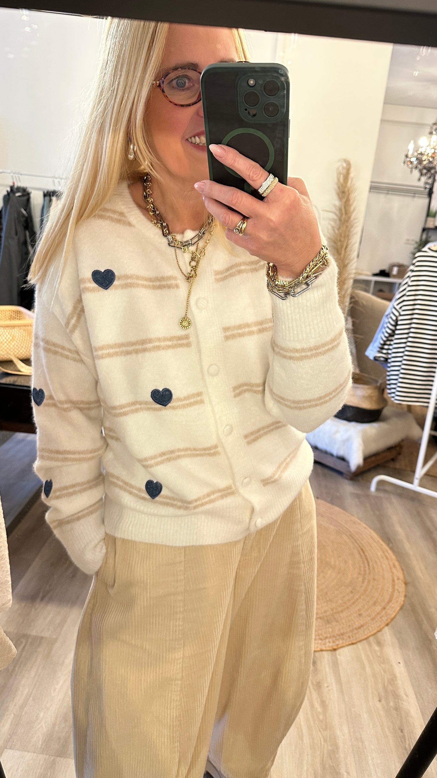 Softcardigan mit Herzen