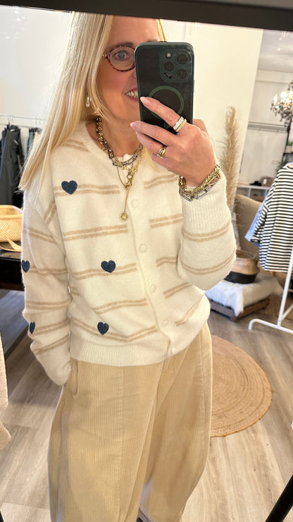 Softcardigan mit Herzen
