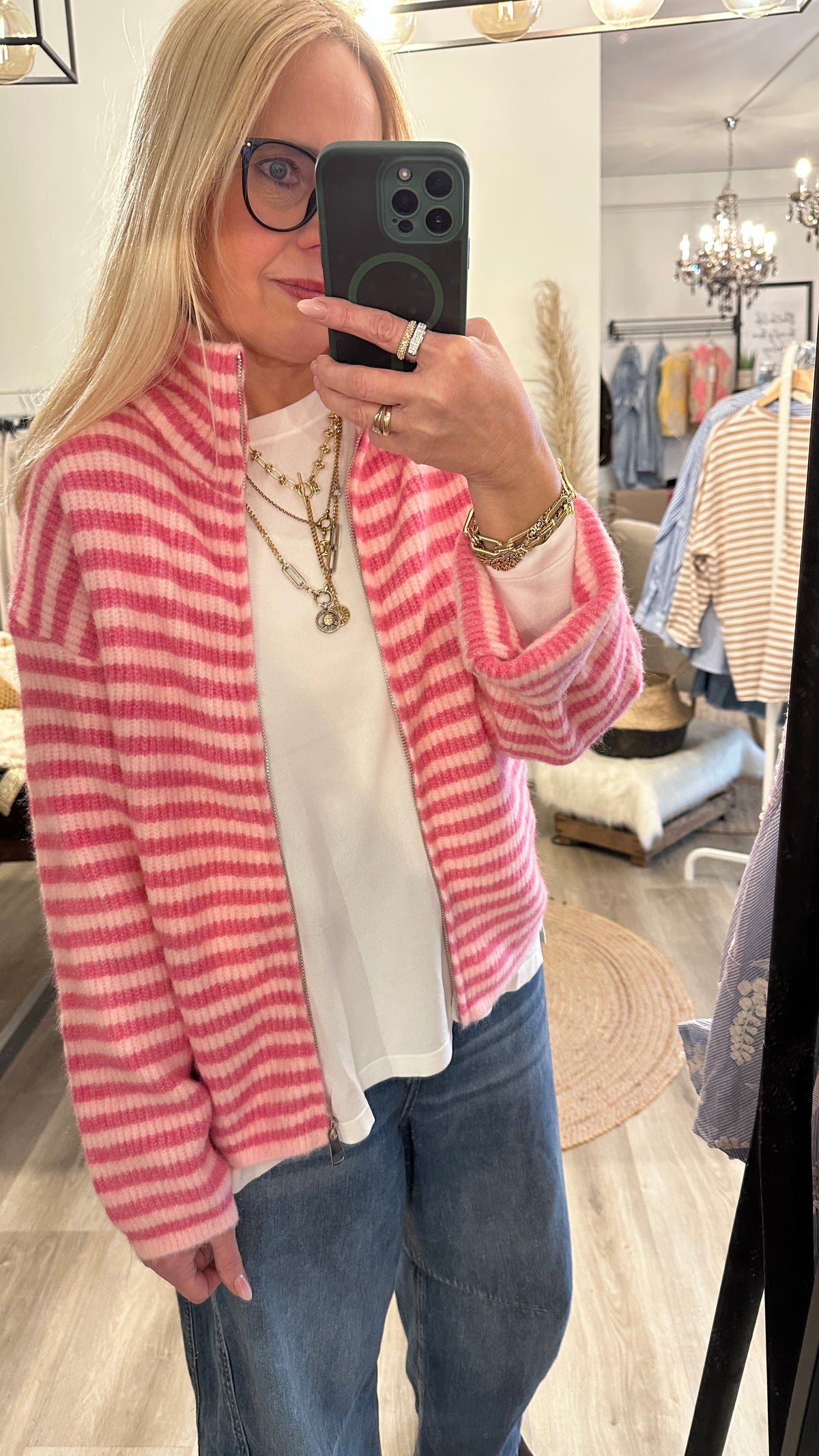 Zippercardigan  EDO geringelt