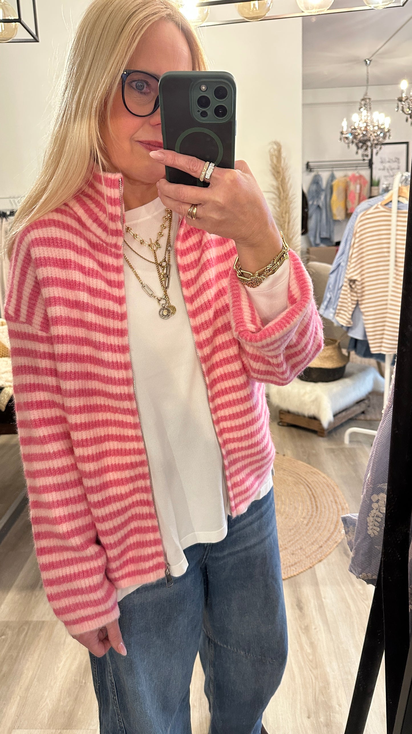 Zippercardigan  EDO geringelt