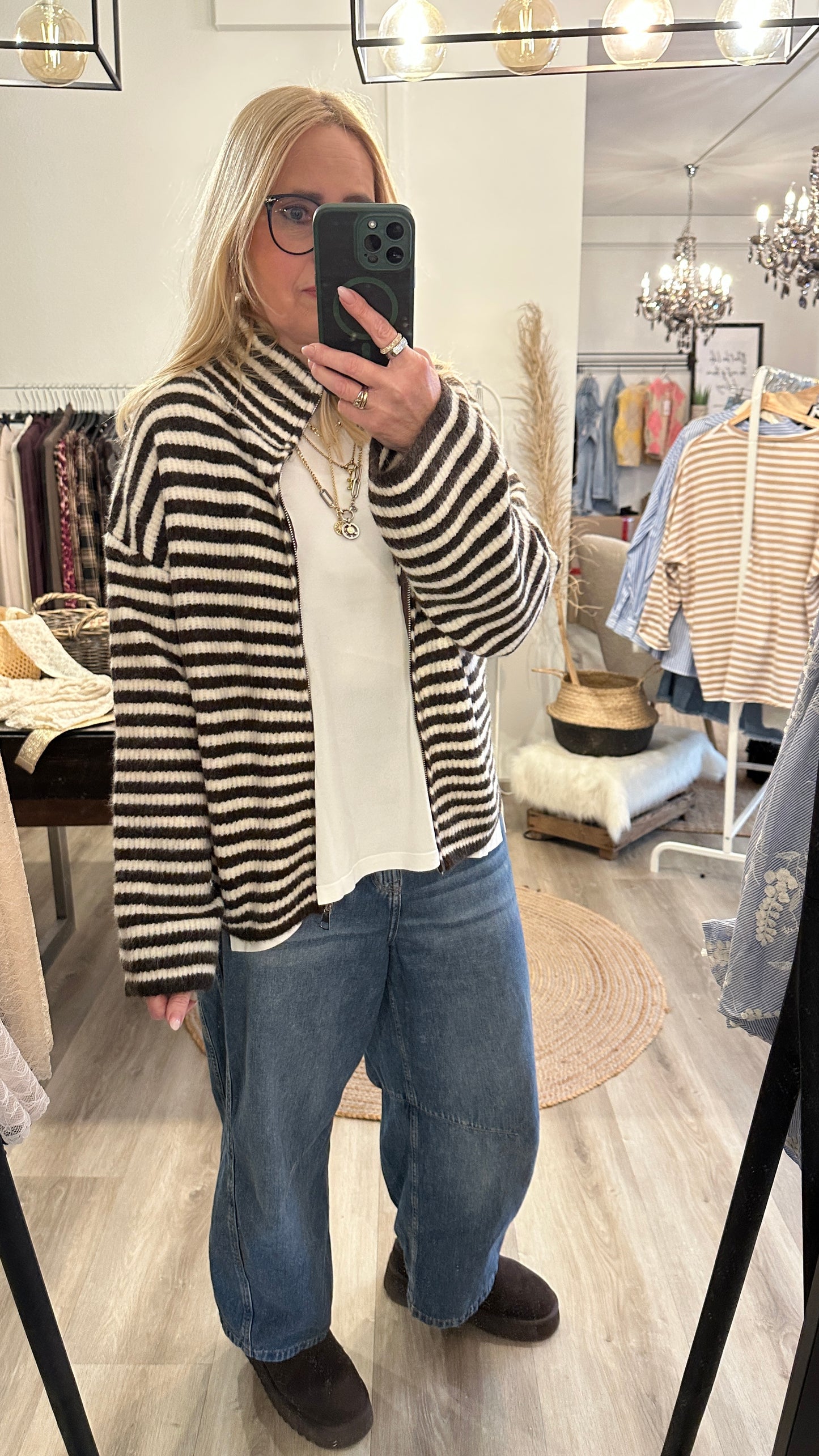 Zippercardigan  EDO geringelt