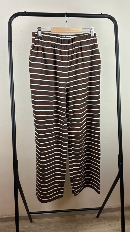 Jersey Streifenhose Brown