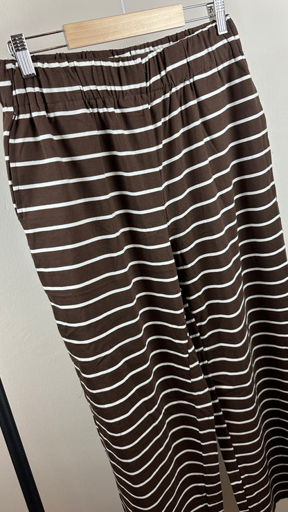 Jersey Streifenhose Brown