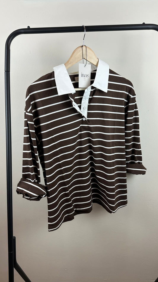 Poloshirt gestreift Brown