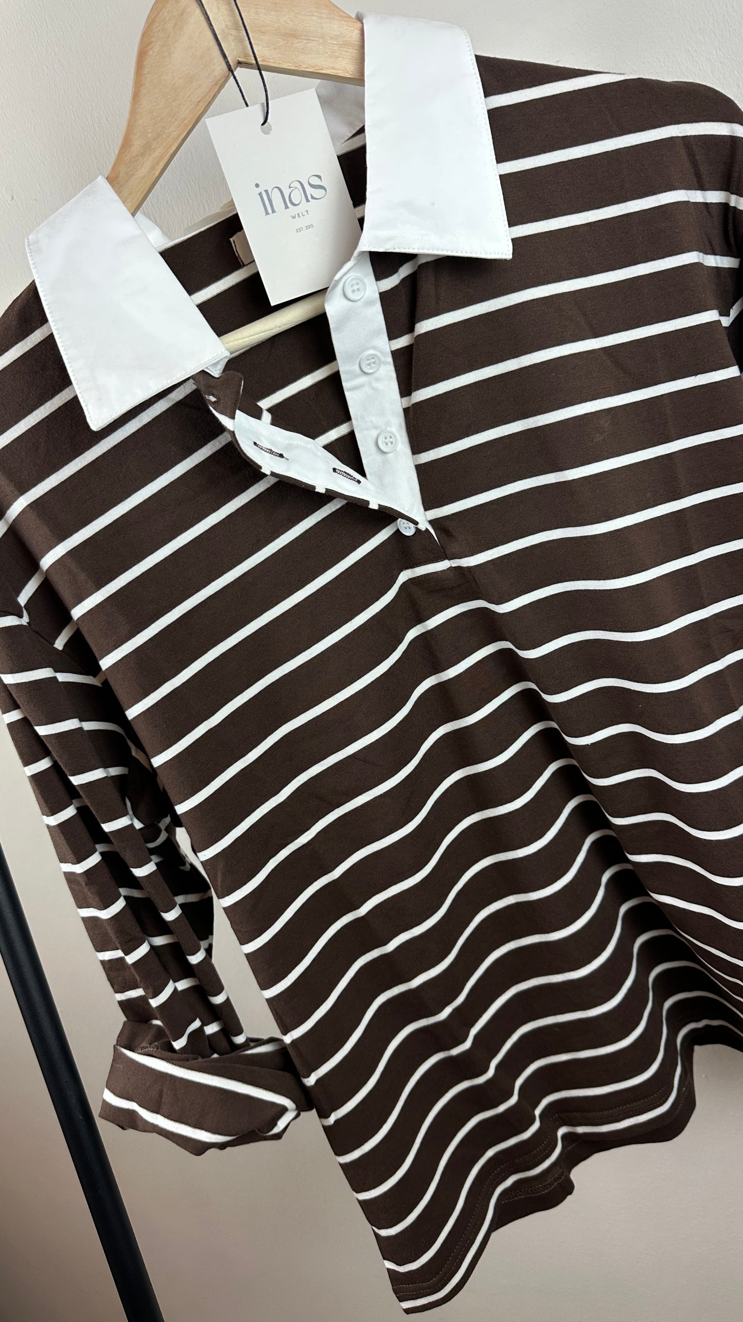Poloshirt gestreift Brown