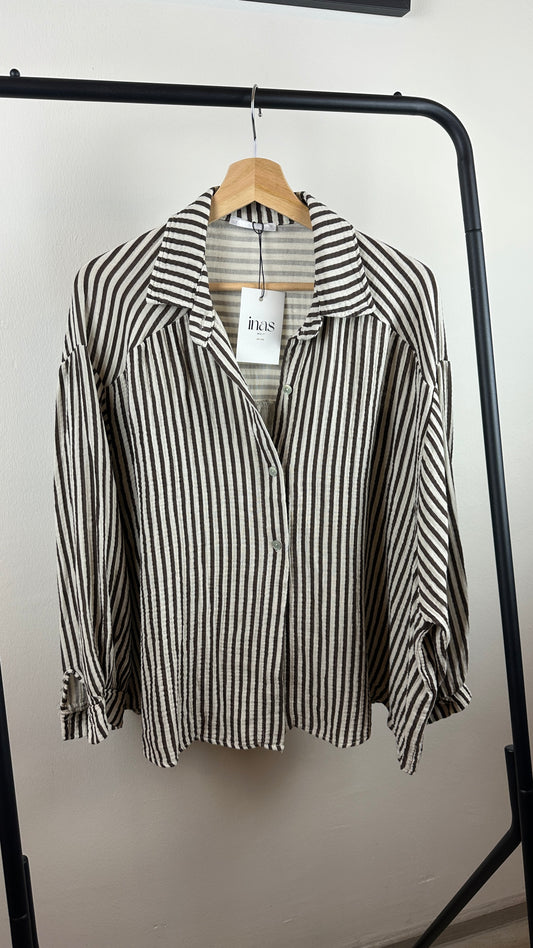 Musselinhemd small Stripes brown