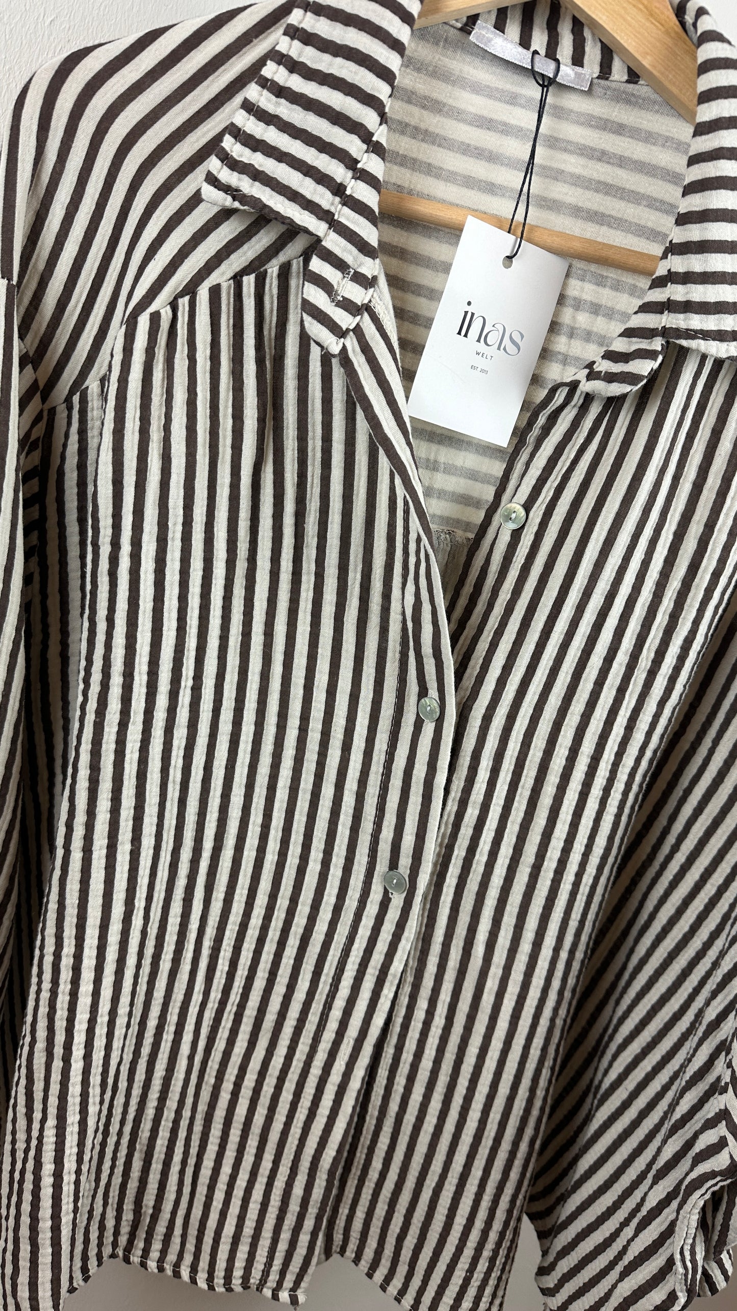 Musselinhemd small Stripes brown
