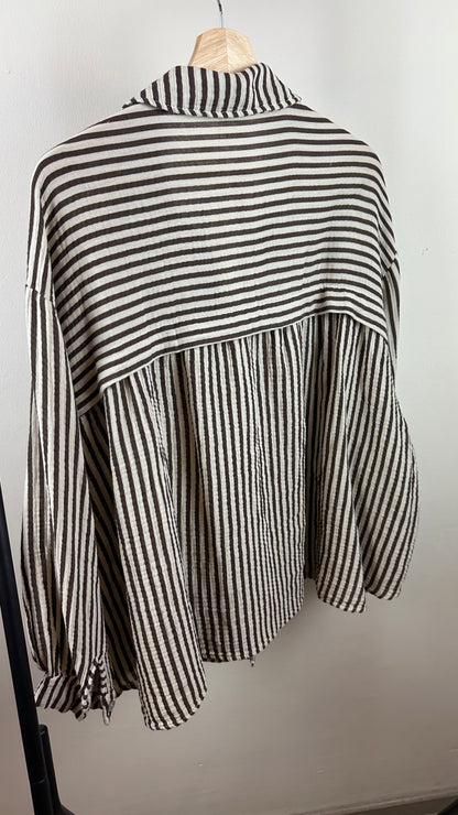 Musselinhemd small Stripes brown